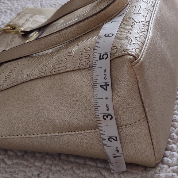NWT Juicy Couture Word Play Gold Embossed Metallic Tote Bag - Picture 9 of 16